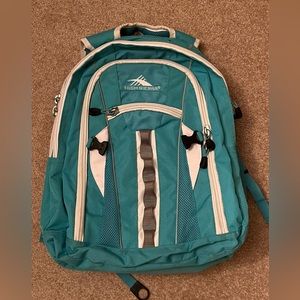 High Sierra Teal White BACKPACK Laptop Backpack  Multi Compartments